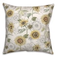 thumbnail image 2 of Creative Products Sunflower Pattern on White 18 x 18 Spun Poly Pillow, 2 of 3