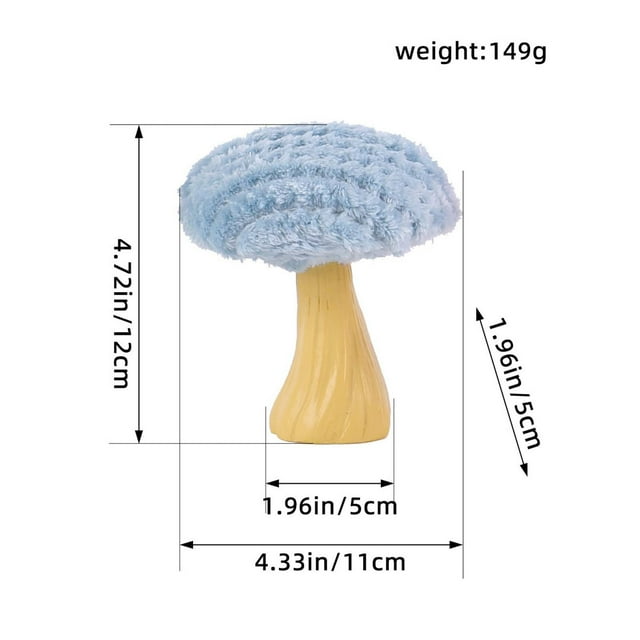 Plaster Mushroom Window Display Ornament, Cute Miniature Sculpture for Holiday Shelf Decor Tabletop Accent