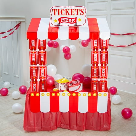 Fun Express Carnival Tabletop Ticket Booth Kit with Frame - 109 Pieces