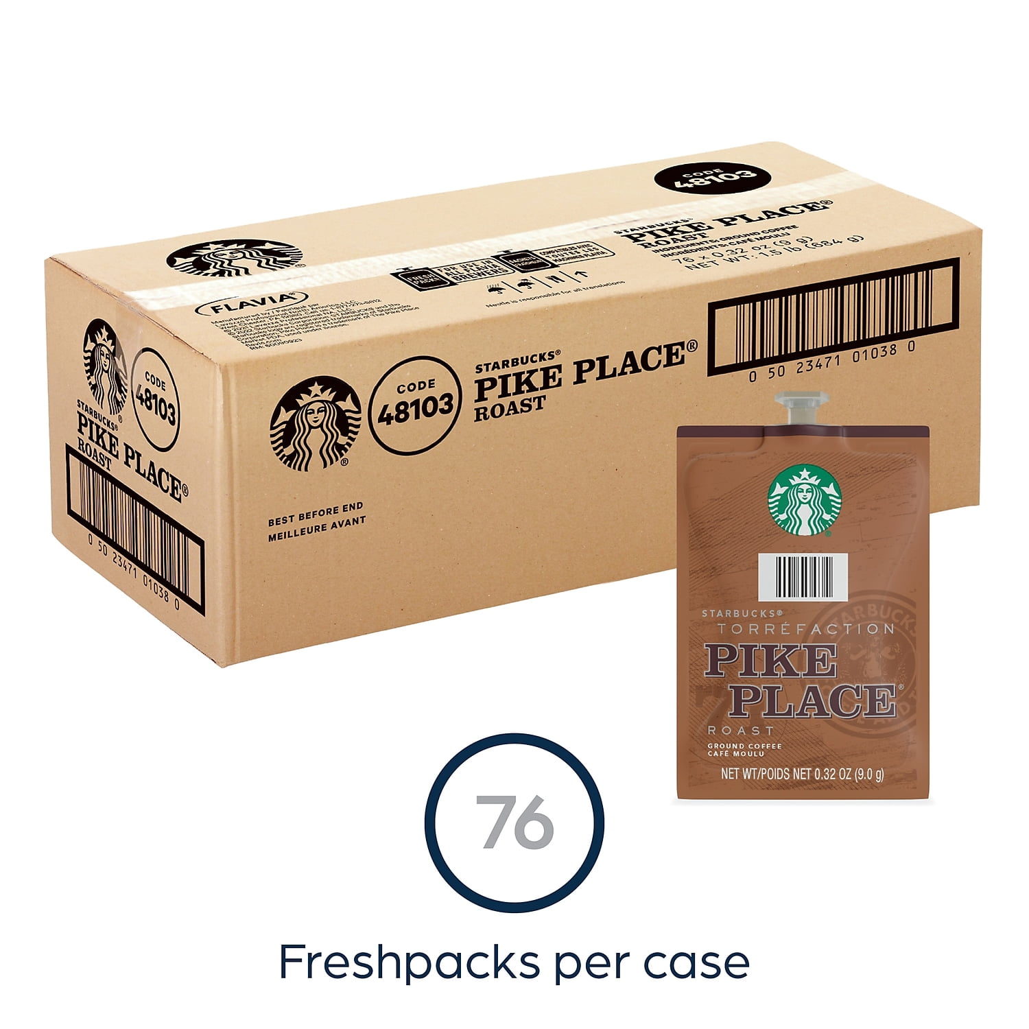 FLAVIA 48103 Starbucks Coffee Freshpack - Pike Place Roast (76/Carton)