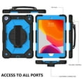 thumbnail image 4 of Allytech iPad 9.7 Case 2018/2017 iPad 5th/6th Gen Cover for Kids, iPad Pro 9.7 Case 2016, Soft Silicone + Hard PC Heavy Duty Case with Pen Holder/360 Rotation Stand/Hand & Shoulder Strap, Black Blue, 4 of 4