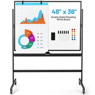  48x36 Magnetic Whiteboard Adjustable Height & Angle Mobile  Dry EraseWhite Boards on Wheels 4'x3' Portable Standing Whiteboard with  Rolling Stand for Classroom, Home & Office : Office Products