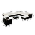 thumbnail image 4 of vidaXL 12 Piece Garden Lounge Set with Cushions Poly Rattan Brown, 4 of 5