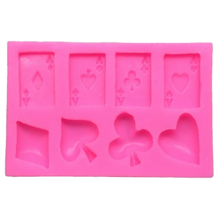

Kelingqi Poker Baking Mold Decorative Candy Mold Silicone Poker Theme Fondant Mold