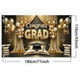 thumbnail image 3 of Moocorvic Graduation Decorations 2025 Backdrop Gold Black Class of 2025 Background Bachelor Cap Balloon for Grad Congrats Prom Party Banner Picture Photo Studio, 3 of 7