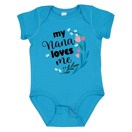 

Inktastic My Nana Loves Me Granddaughter Gift Baby Girl Bodysuit