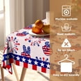 thumbnail image 4 of Fourth of July Tablecloth Stars Table Cover American Memorial Independence Day Fireworks Table Cloth Patriotic Tablecloths for Kitchen Picnic Party Dinning Tabletop Desk Cover(52x52inch), 4 of 6