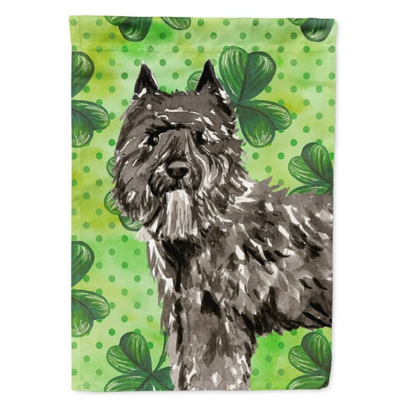 Carolines Treasures CK1811GF Shamrocks Bouvier des Flandres Flag Garden Size  Small multicolor