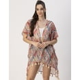 thumbnail image 5 of Moomaya Kimono Sleeves V Neck Regular Shrug - Women's Casual Printed Shrug, 5 of 9