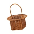 thumbnail image 1 of Cesta de almacenamiento multifuncional para mesa de comedor, cesta de picnic portátil para regalos. Marrón redondo, 1 of 9