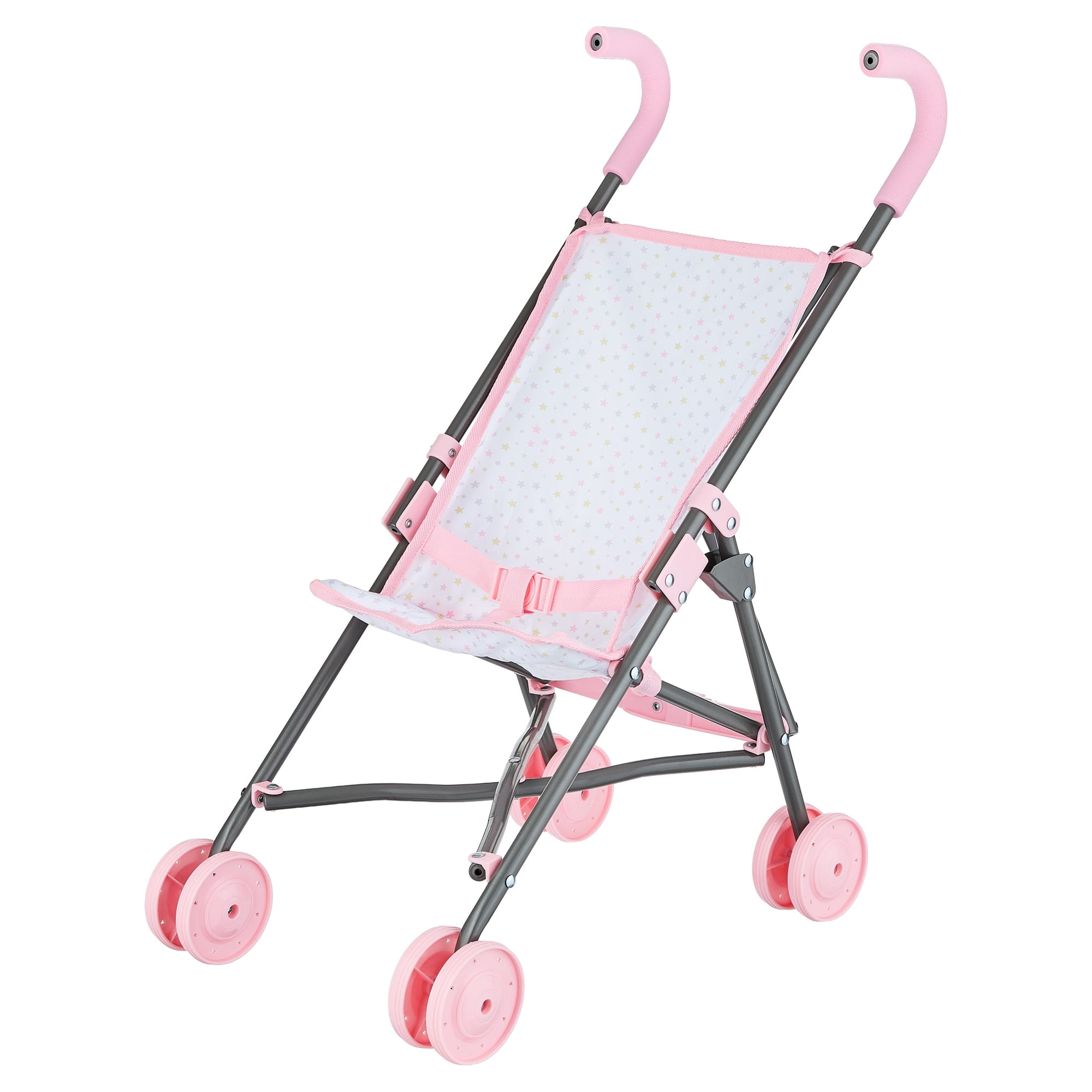 My Sweet Love Fold-Up Doll Stroller, Pink and White