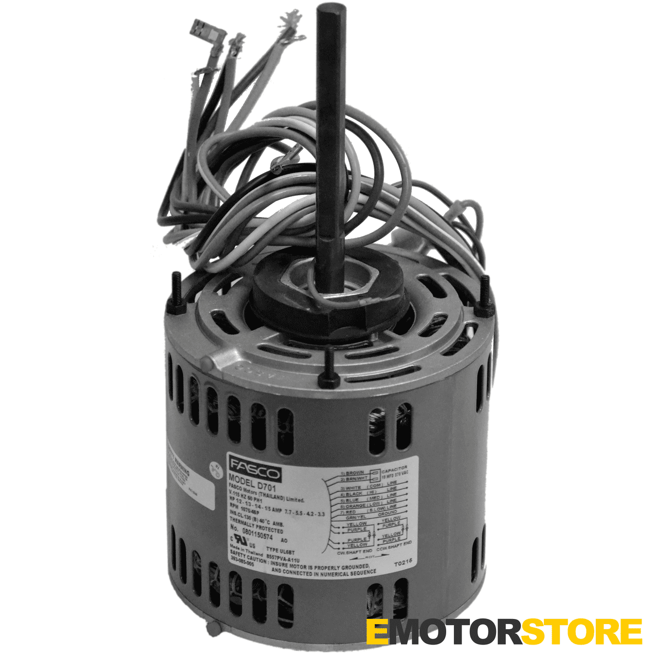 FASCO D701 Motor,1.2 HP,115V,1075 rpm,4 SPDT