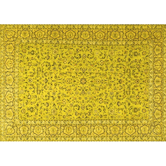 Ahgly Company Indoor Rectangle Persian Yellow Traditional Area Rugs, 2' x 3'