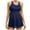 Dark Blue, variant on Edvintorg Two Piece Swim Dress with Boyshorts for Women Hollow Out Swimsuits Flowy Bathing Suits Vintage Loose Fit Swimwear
