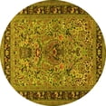 thumbnail image 1 of Ahgly Company Machine Washable Indoor Round Persian Yellow Traditional Area Rugs, 7' Round, 1 of 4
