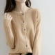 thumbnail image 3 of Cárdigan de punto de manga larga para mujer, chaqueta corta con cuello redondo, suéter sencillo e informal holgado de primavera y otoño, 3 of 6
