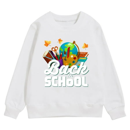 

Back To School Season Girls Sweatshirt Winter Long Sleeve Warm Comfortable Top Fashion Casual Style Girls Halloween Outfit Girls 3t Fall Clothes Big Sis Sweater