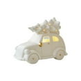 thumbnail image 1 of Ceramic Christmas Decorations - Mini Santa Claus & Bell Figurines,Ceramic Christmas Village Houses,LED Lighted Porcelain White Small House and Xmas Tree Tabletop Figurines,Light Up Xmas Decorations, 1 of 8