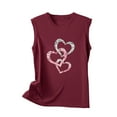 thumbnail image 5 of Sakmal Ladies Tops Plus Size Red Sleeveless Crew Neck Love Heart Tank Tops Ladies Shirts $5, 5 of 5