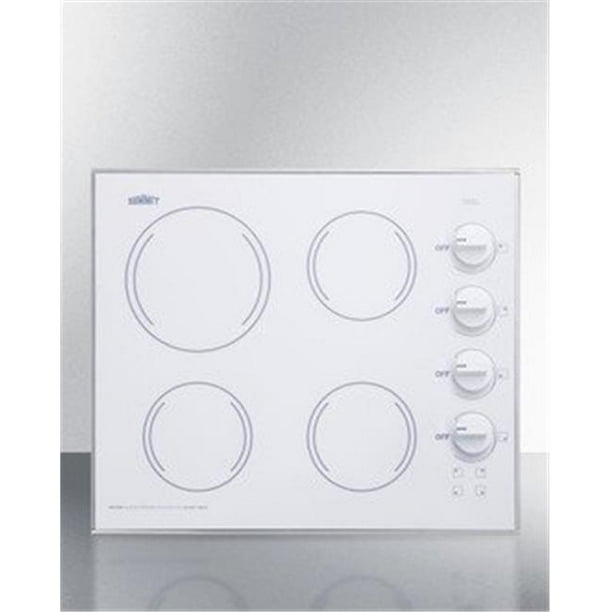 Summit CR425WH 24 in. Wide 4 Burner Electric Cooktop In Smooth White
