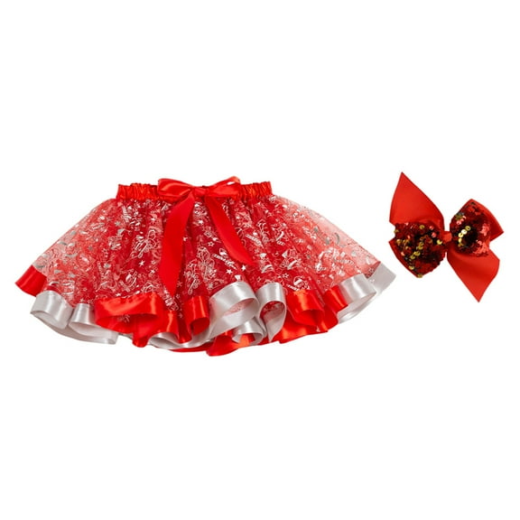 IBASETOY 1 Set Holiday Tutu Skirt Red Synthetic Material Stretchy Elastic Waist Band for Photography