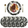 thumbnail image 5 of Ryvnso Skull Skeleton Hands Round Plate Mats Dining Table Placemat Set of 4 for Holiday Decoration, 5 of 7
