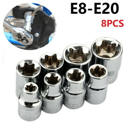 

13Pcs 3/8 inch Drive Torx Star Socket Wrench Head E8-E20 Nut Removal hand tool