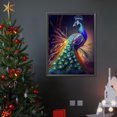thumbnail image 3 of Pintura de diamante 5D DIY taladro redondo completo magnífico kit de pavo real decoración del hogar 30x40cm, 3 of 9