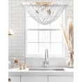 thumbnail image 4 of Orange Eucalyptus Coastal Waterfall Valances for Windows, Beach Starfish Conch Kitchen Sheer Valance Curtains, Rod Pocket Elegant Swag Valances for Living Room Bedroom, 47.2"x38.5", 3 Panel, 4 of 8