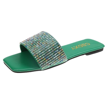 

Women Rhinestone Flat Slippers Beach Sandals Flip Flops Sandals Fashion Slippers Flat Open Toe Slippers Summer Casual Fashion Sandals Bathroom Beach Slippers Dress Sandals for Women