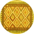 thumbnail image 1 of Ahgly Company Indoor Round Abstract Yellow Contemporary Area Rugs, 3' Round, 1 of 4