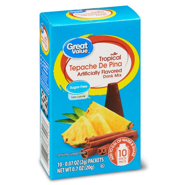 Great Value Drink Mix, Tropical Tepache De Pina, 0.7 oz, 10 Count