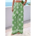 thumbnail image 5 of Women'S Wide Leg Palazzo Pants Boho Floral Trousers Flowy Beach Vacation Clothes Resort Wear Green XXL, 5 of 9