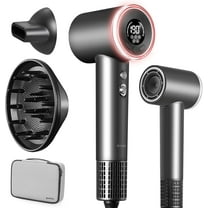 Goolioo Hair Dryer, High Speed Ionic Blow Dryer with Diffuser, Gray