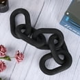 thumbnail image 2 of Wood Chain Link Decor, Hand Boho Carved Decor for Table , Shelf Decor Accents Rustic Farmhouse Aesthetic 5 Link Chain Knot Decor, Home Living Room, Bedroom, Entryway Coffee Table Decor, 2 of 9