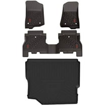 3W Floor Mats&Cargo Liner for Jeep Wrangler JL 2018 2019 2020 2021 with subwoofer - All Weather Floor Liners &Trunk mats Red logo for Jeep Wrangler JL Unlimited 4-Door,Black