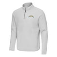 thumbnail image 2 of Men's Antigua Gray Los Angeles Chargers Step Up Quarter-Zip Pullover, 2 of 3