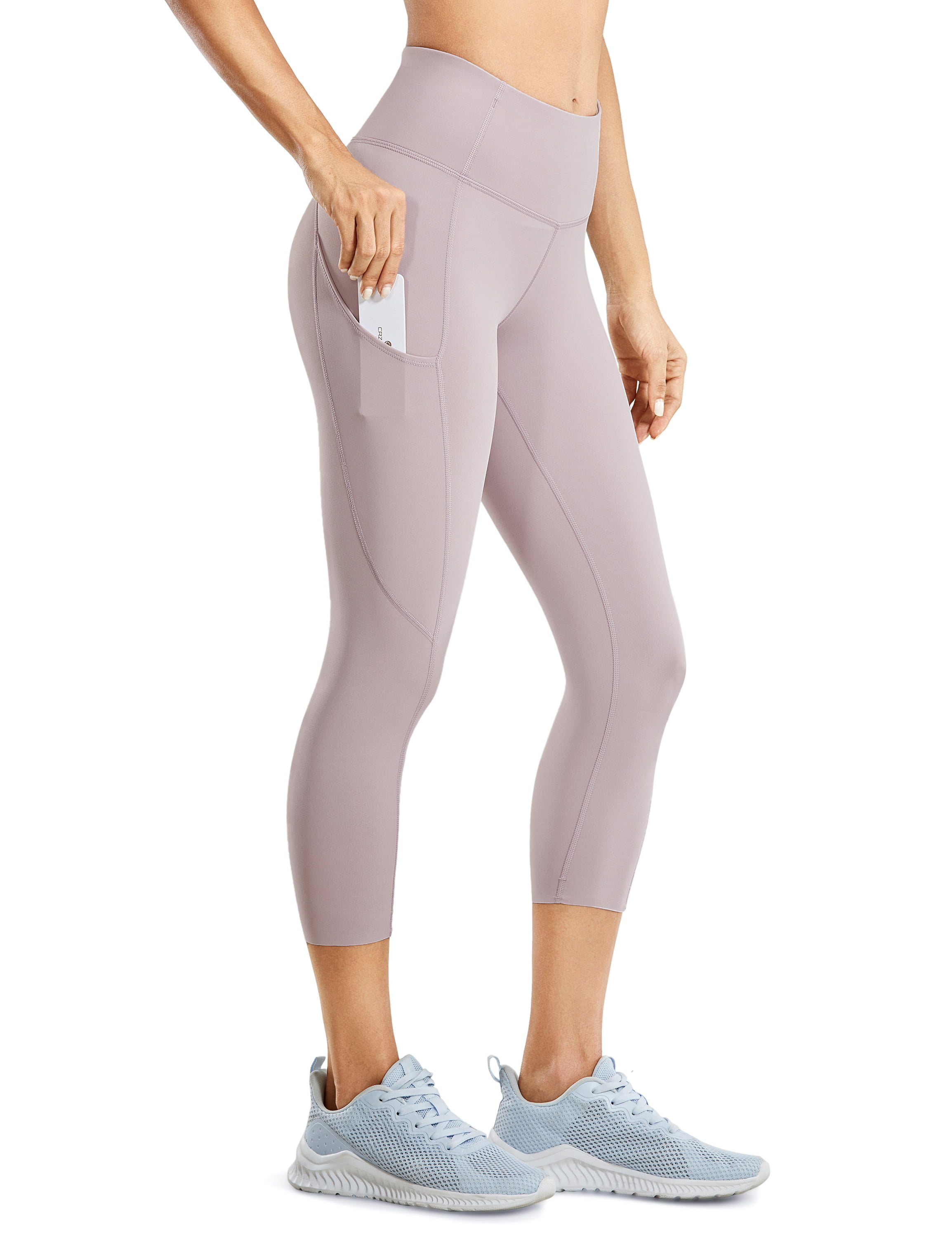 CRZ YOGA Women's Naked Feeling High Waist Gym Workout Capris Leggings with  Pockets - 19 Inches - Walmart.com