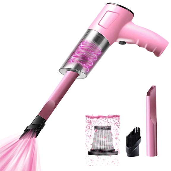 Pink Handheld Vacuum Cordless,Car Vacuum,Hand Vacuum Cordless Rechargeable,Portable Vacuum Cordless,Handheld Car Vacuum Cleaner Powerful Suction Light(Pink 6.69x5.71x1.97in)from QiwagFerng