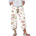 thumbnail image 2 of Pantalons pour Femmes Mode Été Décontracté Ample avec Poches Imprimé Blanc TG, 2 of 5