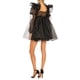 thumbnail image 4 of Vestido corto de malla de temperamento para mujer Sunloudy, falda de burbuja sin espalda con cuello en V de manga larga con empalme de encaje de punto de estilo informal de verano y otoño Sunloudy moda, 4 of 6