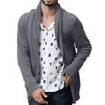 thumbnail image 4 of Matchstick Men's V-Neck Shawl Collar Button-up Cardigan Cotton Knitted Sweater with Pockets, 4 of 9