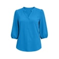 thumbnail image 4 of GUACER Half Sleeve Henley Blouses for Women V-Neck Button-Up Top Flowy Lightweight Shirts for Casual & Office Wear, 4 of 7