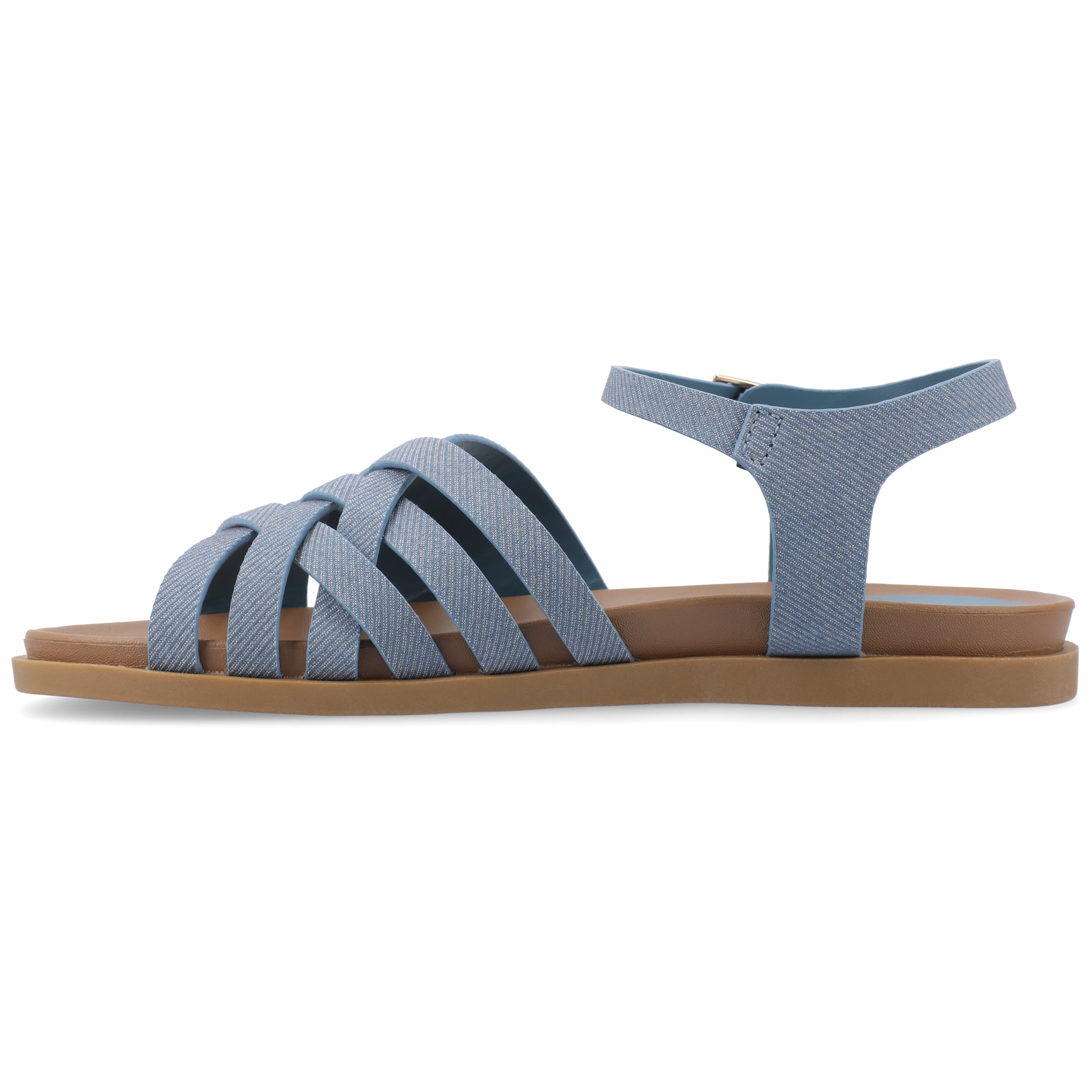 Journee Womens Kimmie Ankle Strap Flat Sandals