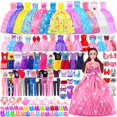 thumbnail image 1 of Juego de 84 piezas de ropa y accesorios para muñecas MINIFUN con muñeca, 1 of 7