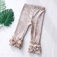 thumbnail image 2 of Zanarzt Toddler Girl Leggings Toddler Girls Ruffles Leggings Cotton Pants Kids Stretchy High Waist Legging Rose Gold,1-2 Years, 2 of 5