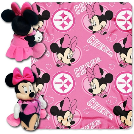 Minnie Mouse Cheerleader Pittsburgh Steelers NFL Throw and Hugger Pillow Set - Walmart.com