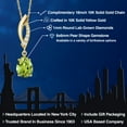 thumbnail image 2 of Gem Stone King 10K Yellow Gold Green Peridot and Lab Grown Diamond Pendant Necklace for Women | 1.12 Cttw | Gemstone August Birthstone | Pear Shape 8X6MM | With 18 inch Chain, 2 of 6