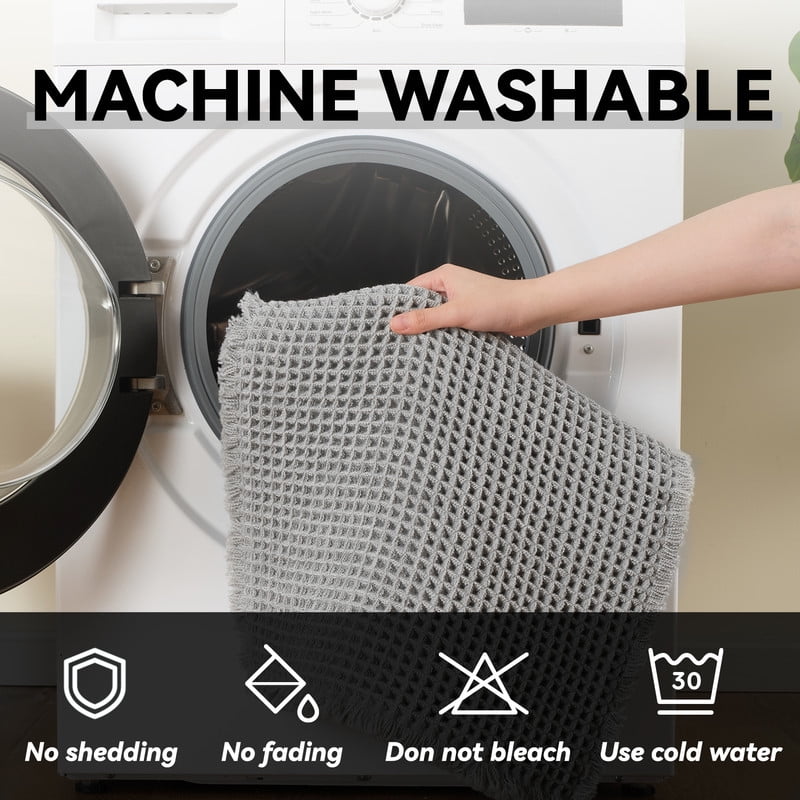 SIXHOME Bathroom Rugs Soft Small Bath Mat Waffle Style Absorbent Bath Mats for Bathroom Floor Boho N(图4) SIXHOME Bathroom Rugs Soft Small Bath Mat Waffle Style Absorbent Bath Mats for Bathroom Floor Boho N(图4)
