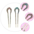 thumbnail image 3 of 2 Pcs Épingle à Cheveux Vintage en Cristal Strass à Double Griffe Épingle à Cheveux, 3 of 5